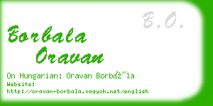 borbala oravan business card